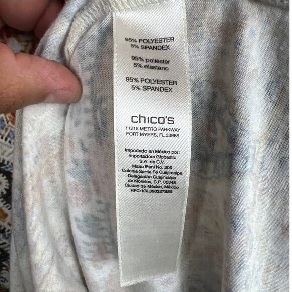 Chicos Patchwork Printed V Neck Size 3 - Picture 4 of 6